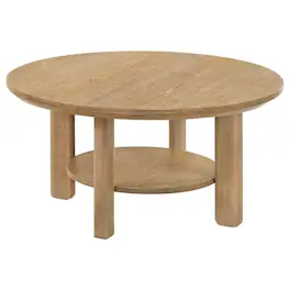 Coaster Co. of America - Ottowa 36-inch Round Wood Cocktail Coffee Table - Light Oak