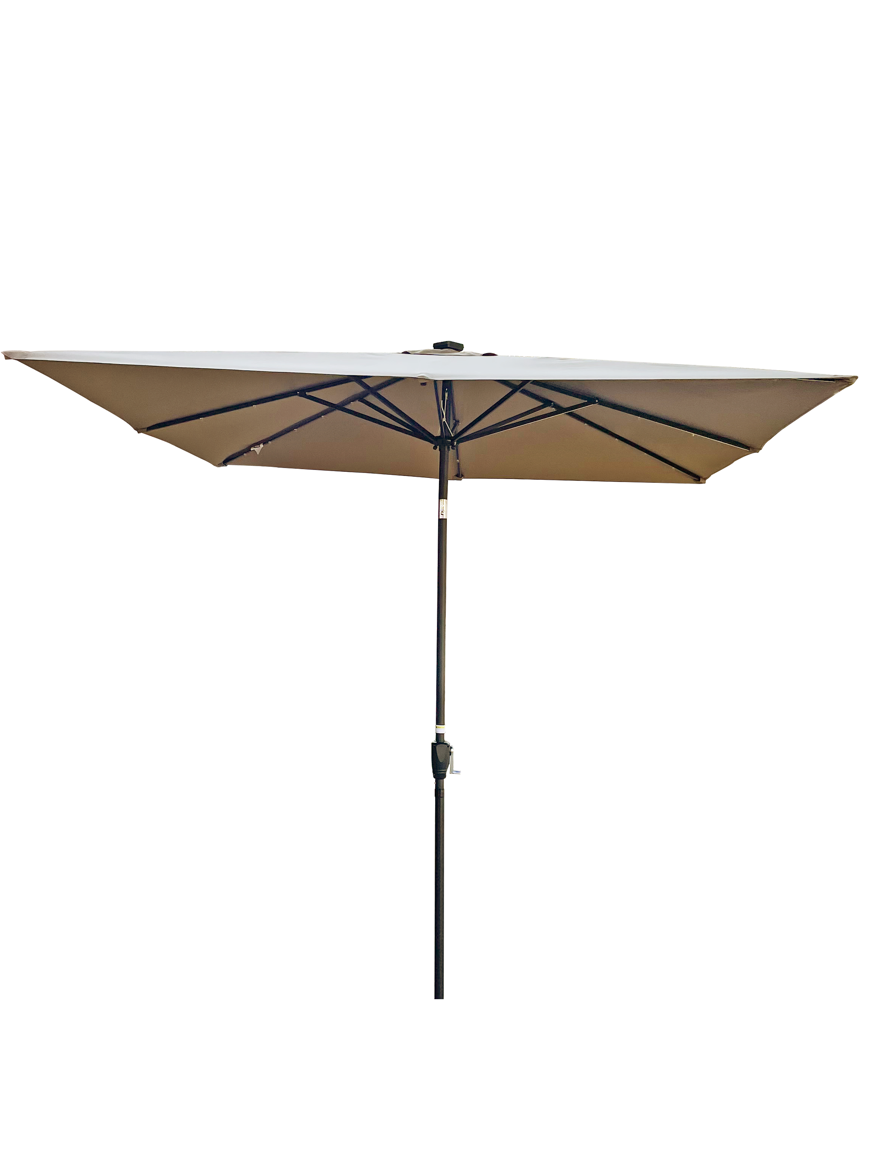 Left. Loheer - Loheer Square Patio Umbrella Solar Lighted Outdoor Umbrella Waterproof Sun Shade with Crank and Cross Base.