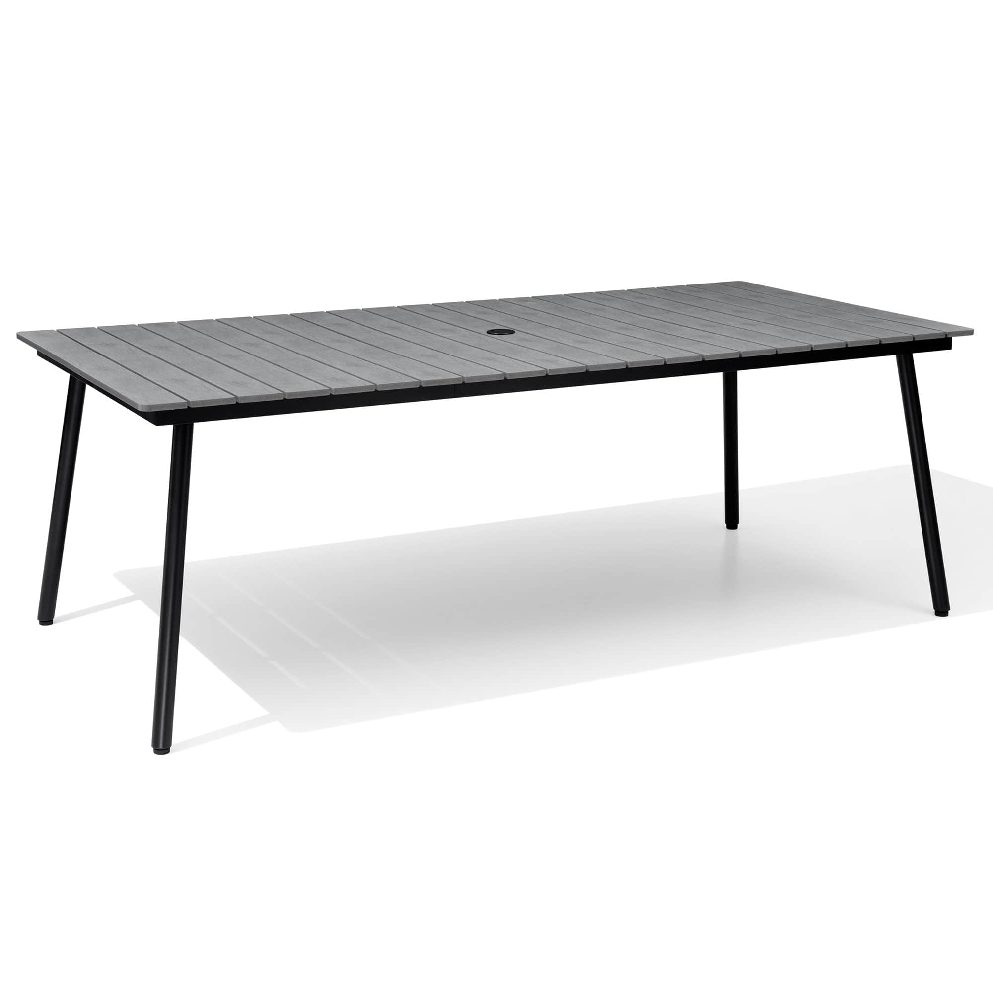 Crestlive Products - Outdoor Patio Dining Table with Wood-Like Top and Aluminum Frame - Gray