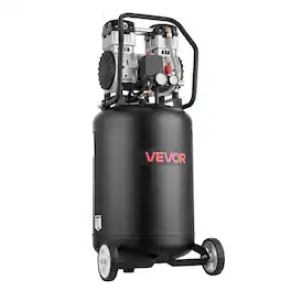 VEVOR - 20-Gallon Air Compressor, 2HP 4.5 SCFM at 90PSI, Max 125PSI Pressure Oil-Free Air Compressor Tank, Portable on Wheels - Black;Orange