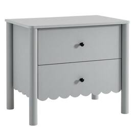 FurniFact - Nightstand with Two Drawers in Elegant Finish for Bedroom Storage - Gray