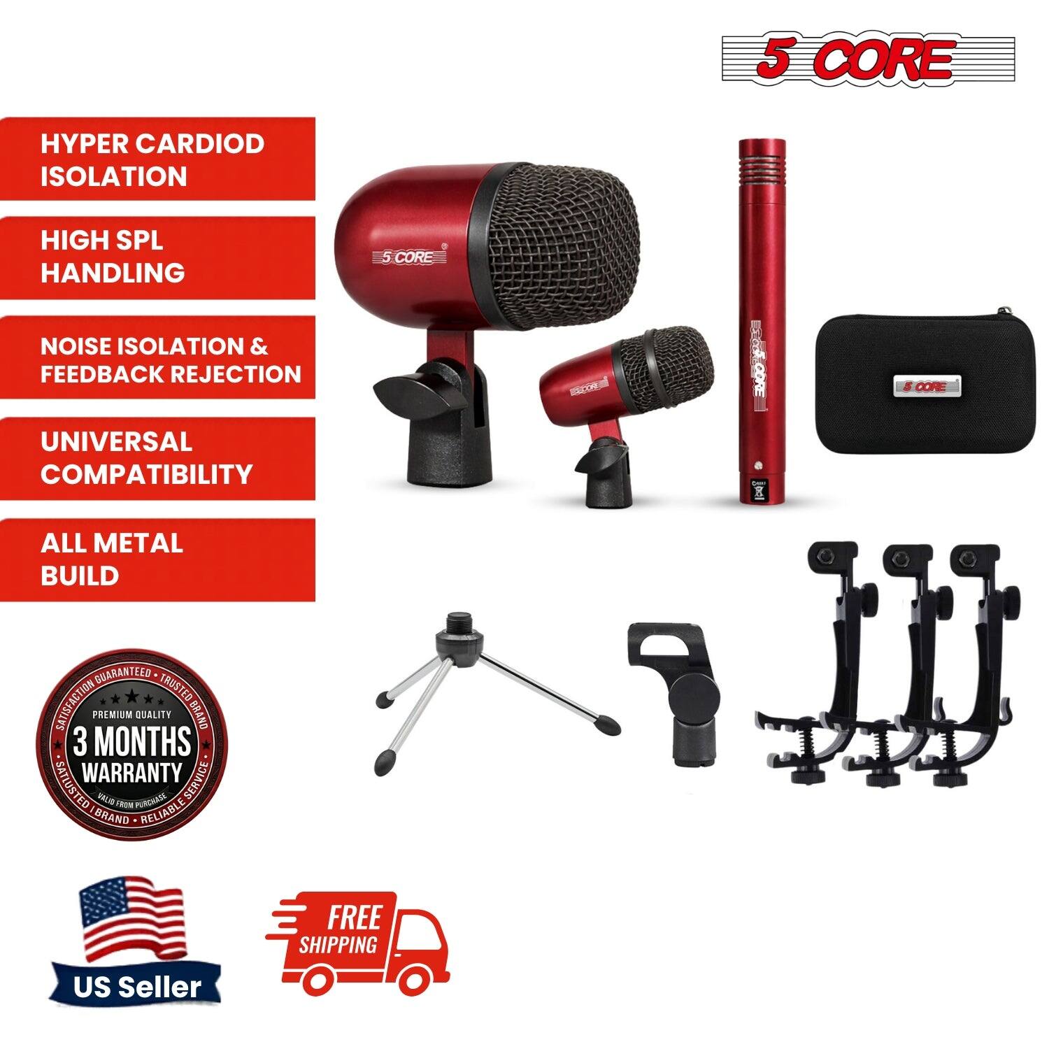 5 CORE HYPER CARDIOID ISOLATION HIGH SPL HANDLING  
5 CORE NOISE ISOLATION & FEEDBACK REJECTION  
5 CORE UNIVERSAL COMPATIBILITY  
ALL METAL BUILD  
GUARANTEED TRUSTED SATISFACTION  
PREMIUM QUALITY  
3 MONTHS WARRANTY SERVICE  
SATISFIED  
RELIABLE SERVICE  
BRAND RELIABLE  
US SELLER  
FREE SHIPPING
