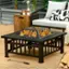 Alt View 11. Costway - 32'' 3 in 1 Outdoor Square Fire Pit Table W/ BBQ Grill, Rain Cover for Camping - Black.
