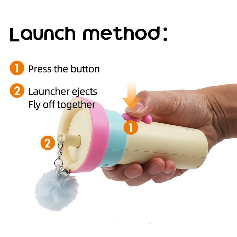 Launch method:  
1. Press the button  
2. Launcher ejects, Fly off together