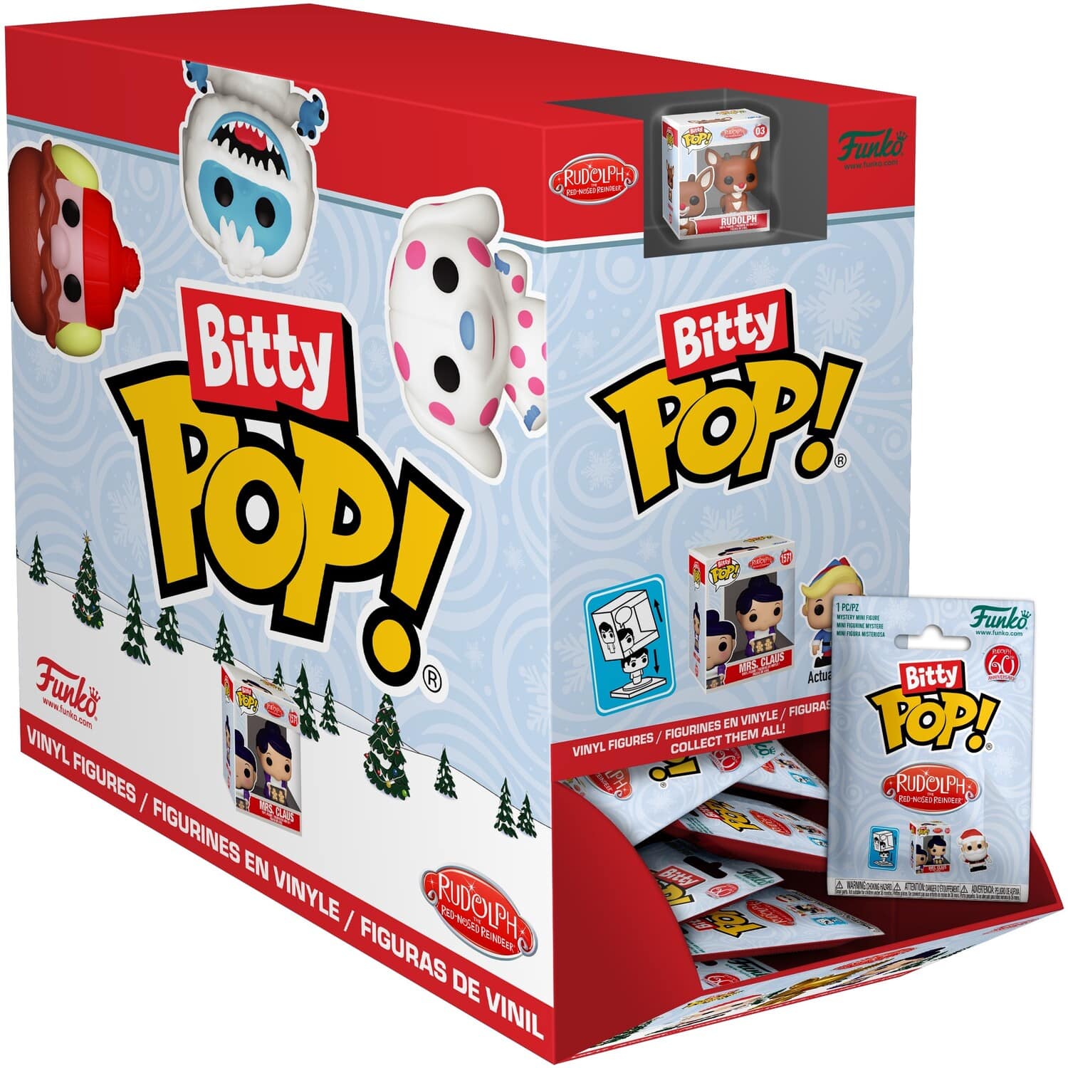 Funko Bitty POP! Singles: Rudolph (One Random Bitty POP! Per Transaction) - COLLECTABLES - Multicolor