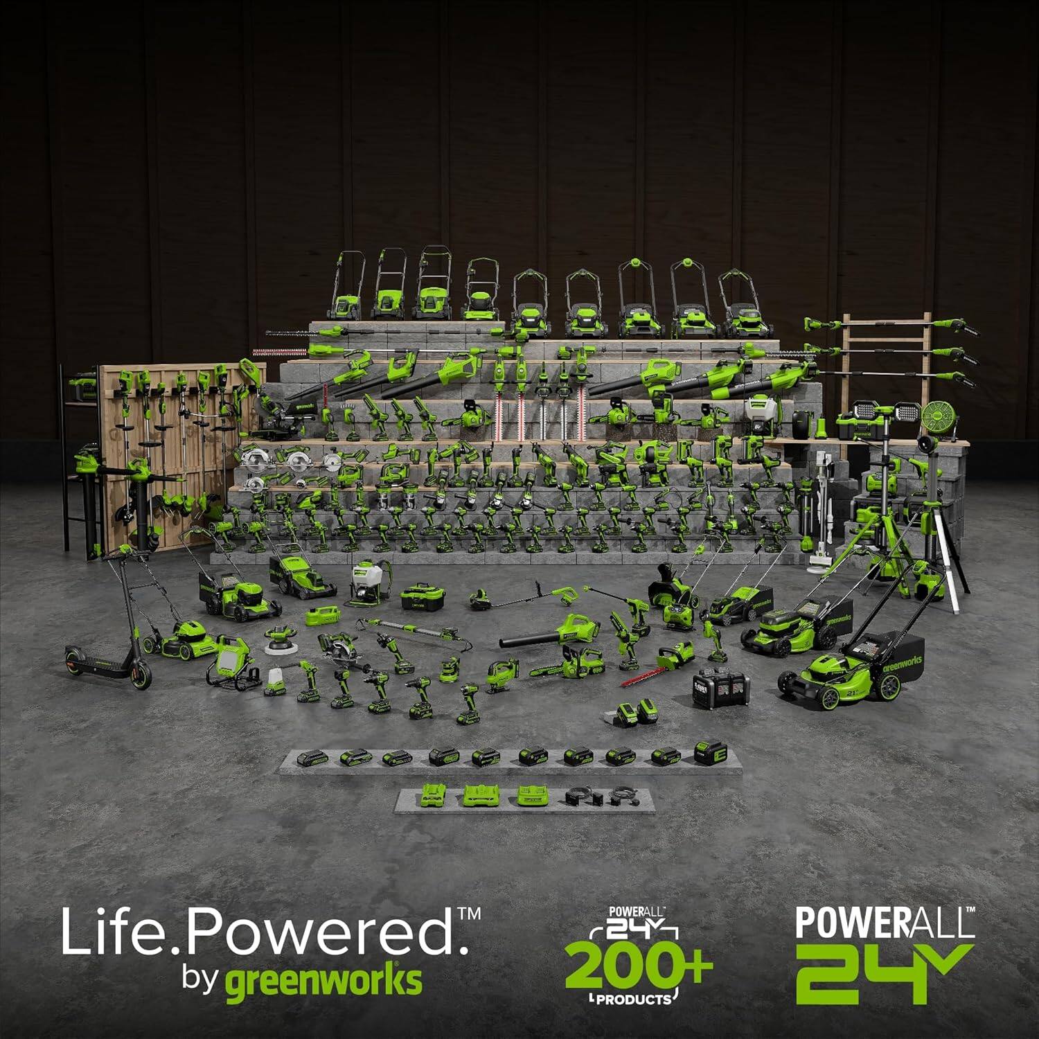 Life. Powered.  
by greenworks  

POWERALL 24V  
200+ PRODUCTS