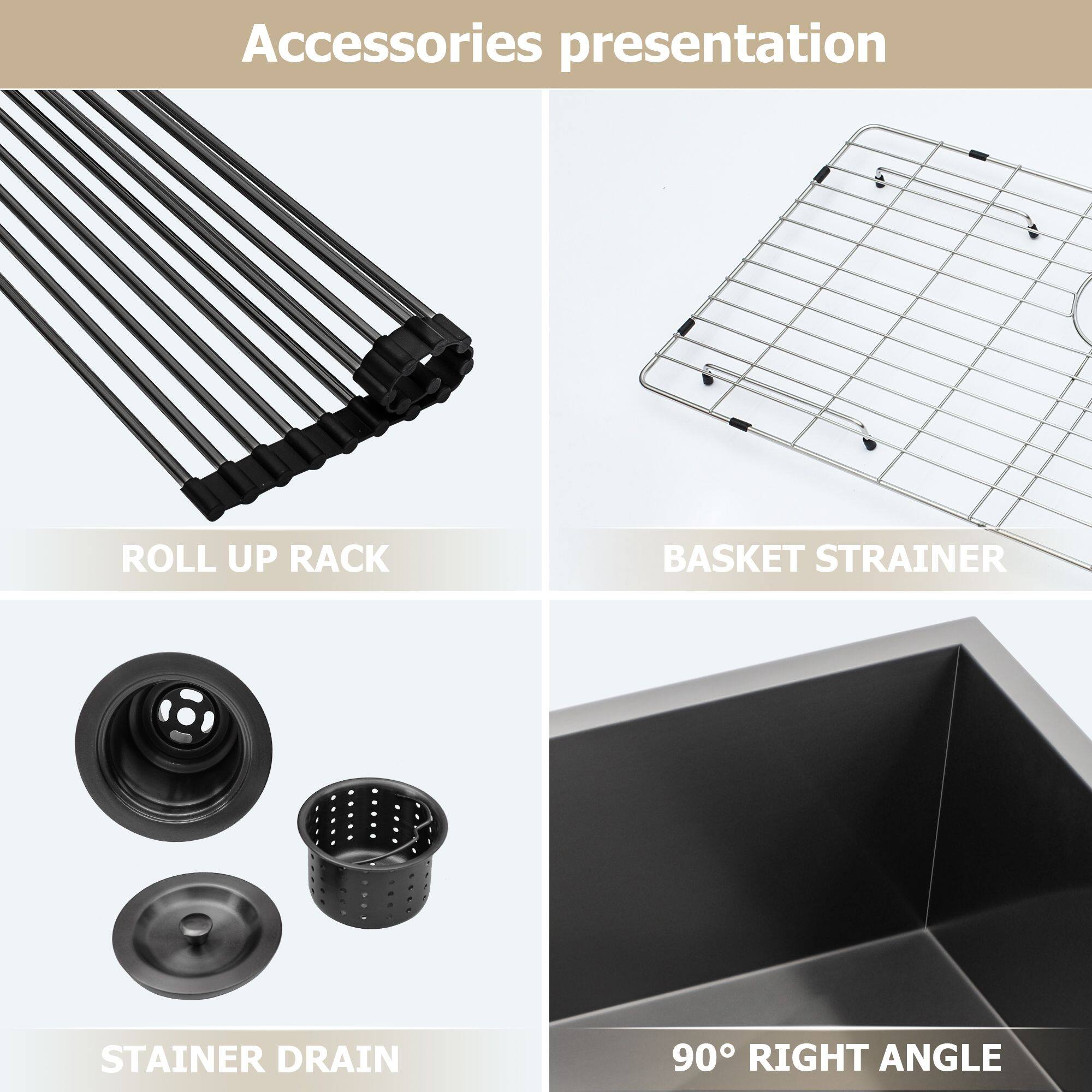 Accessories presentation

- ROLL UP RACK
- BASKET STRAINER
- STAINER DRAIN
- 90° RIGHT ANGLE