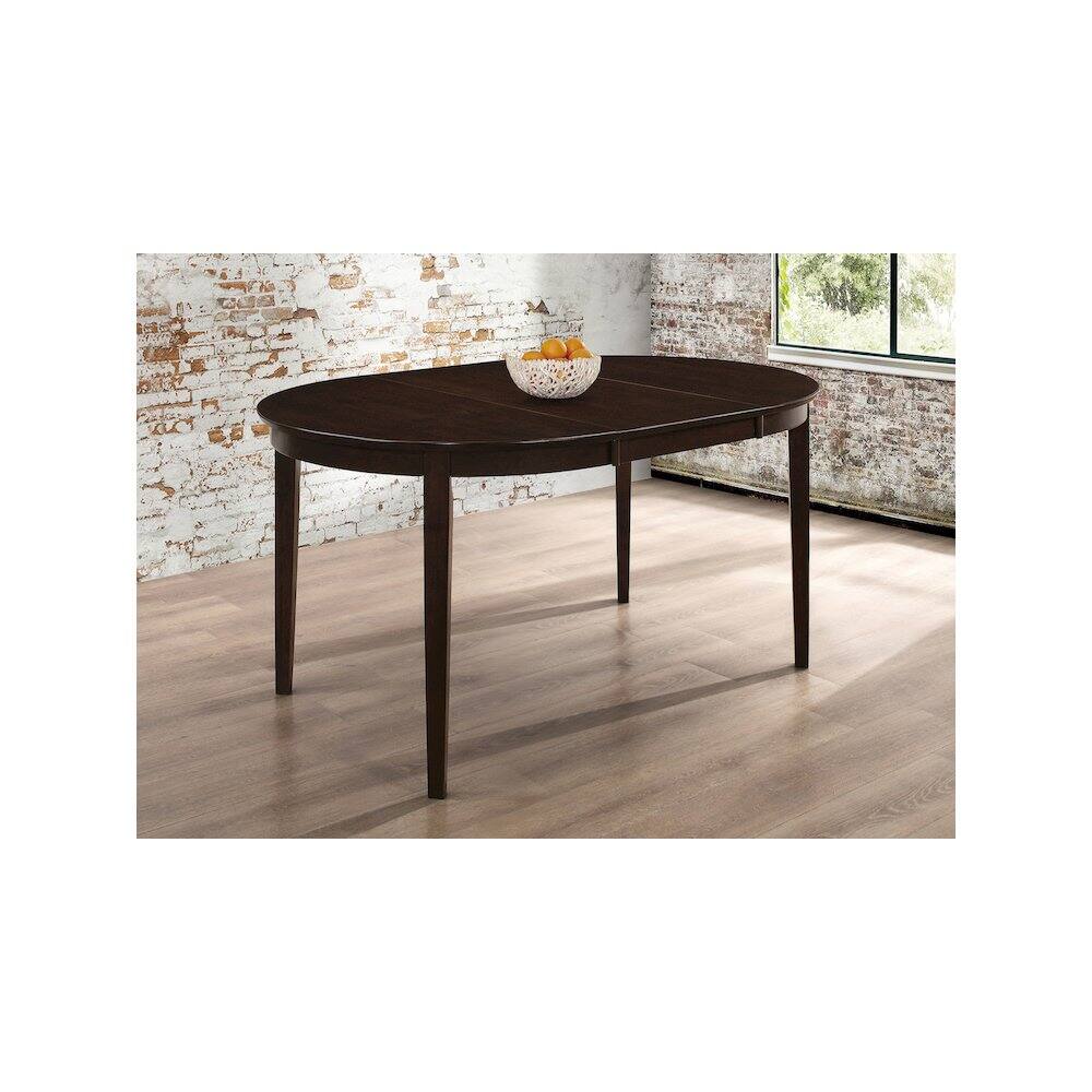 Alt View 4. Coaster Co. of America - Gabriel Oval 60-inch Extension Leaf Dining Table Cappuccino - Brown.