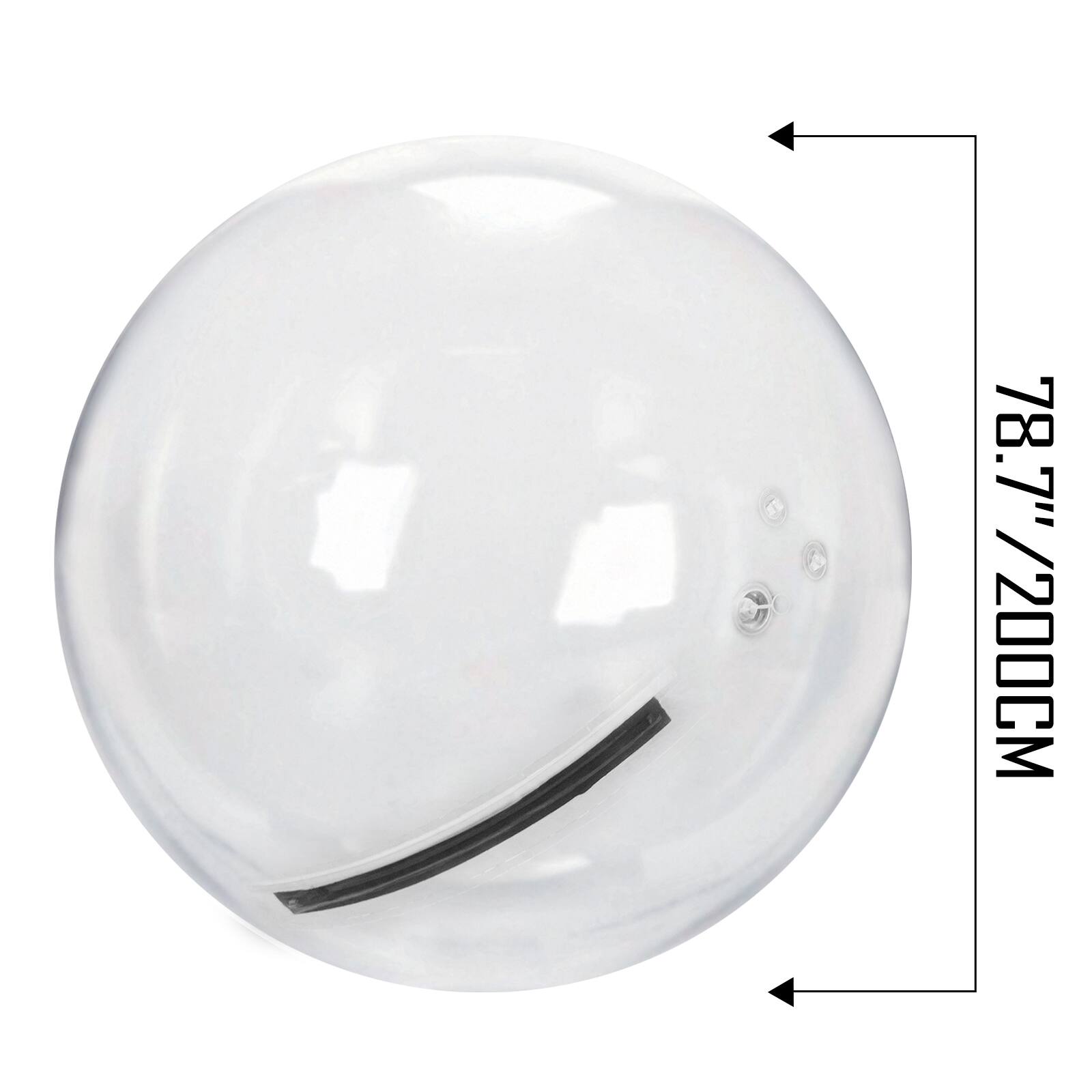 Alt View 4. VEVOR - Tuspuzz 2M Walk on Water Walking Ball Roll Inflatable Zorb Ball with German Zipper PVC - Transparent color.