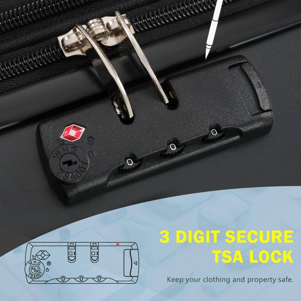 3 DIGIT SECURE TSA LOCK  
Keep your clothing and property safe.