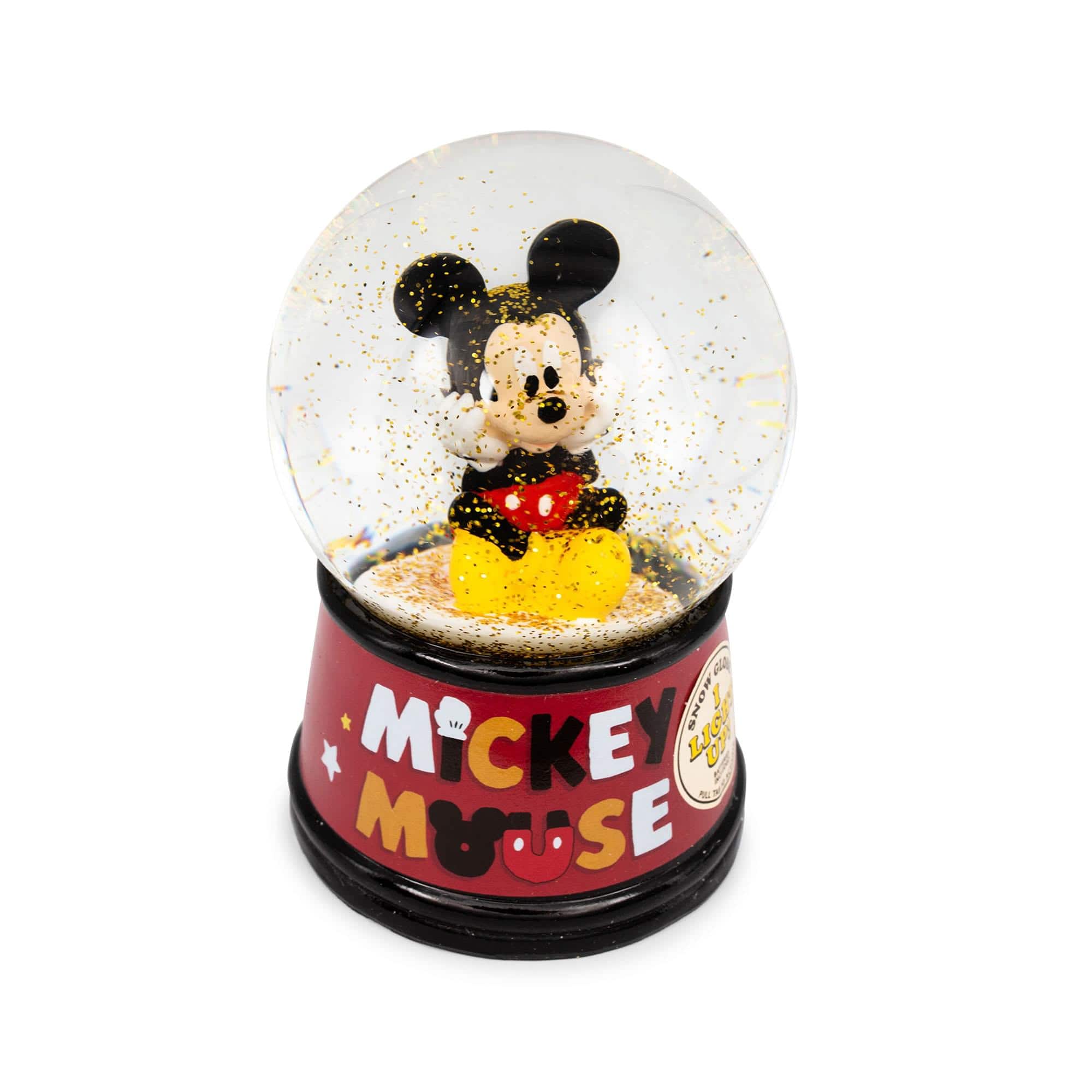 Silver Buffalo - Disney Mickey Mouse Light-Up Collectible Snow Globe | 6 Inches Tall - Red