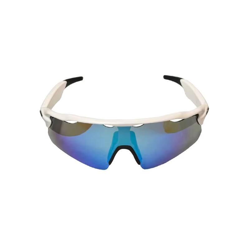 Front. Cluzine - AI Smart Sports Glasses Cycling Goggles Windproof Night Vision Music Call Translation Meeting Records Magnetic Charging - White.
