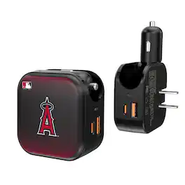 Keyscaper - Los Angeles Angels 2-in-1 USB A/C Charger - Black