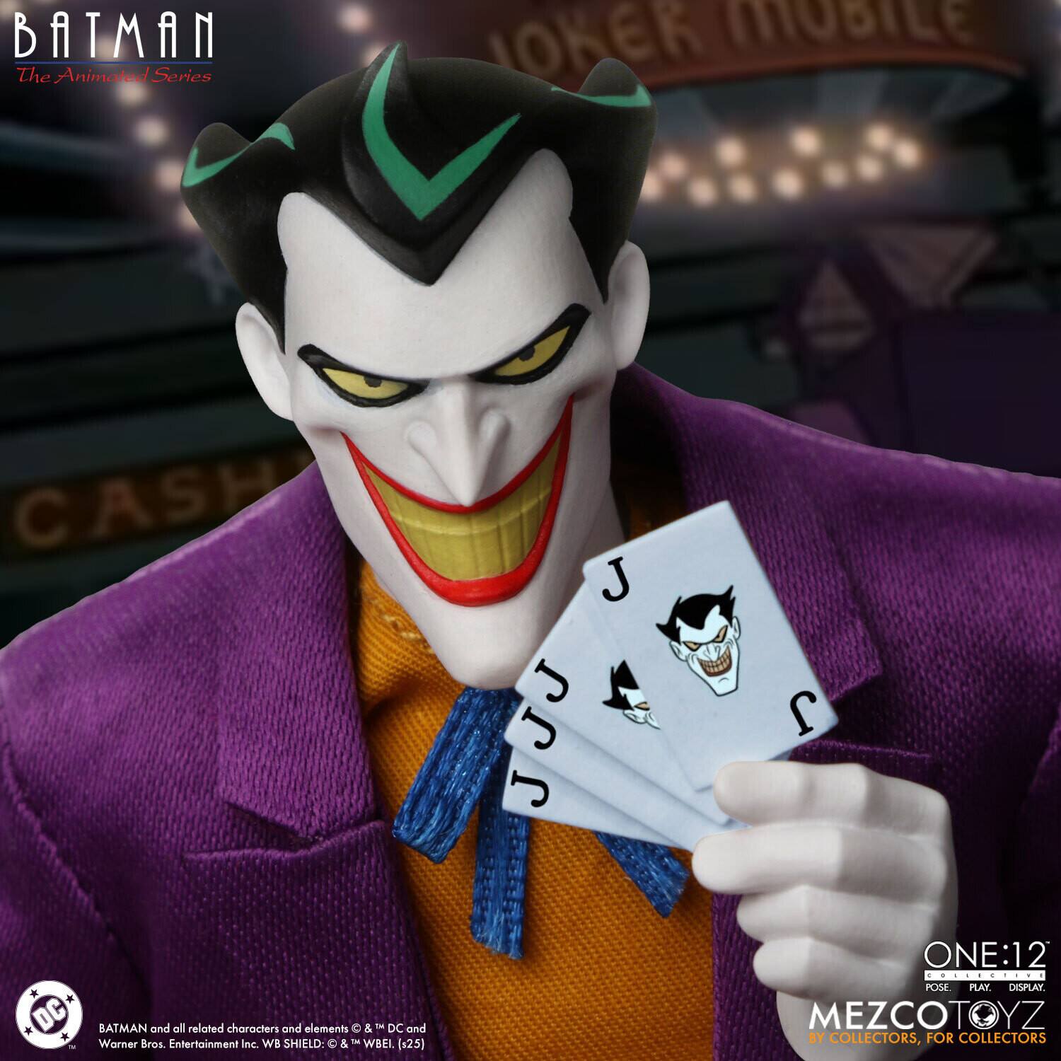 BATMAN The Animated Series

JOKER MOBILE

BATMAN and all related characters and elements © & ™ DC and Warner Bros. Entertainment Inc. WB SHIELD: & ™ WBEI (x25)

ONE:12
POSE. PLAY. DISPLAY.
MEZCOTOYZ
BY COLLECTORS, FOR COLLECTORS