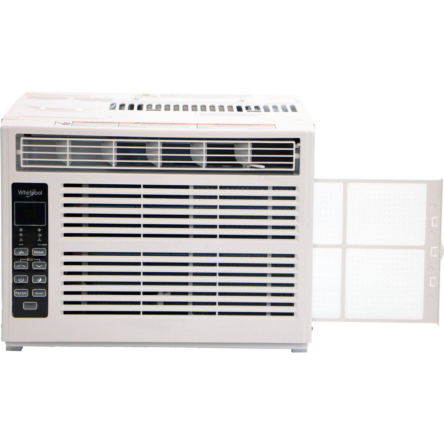 Whirlpool is the brand of the air conditioner shown in the image.