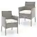 Front. Costway - Set of 2 Patio Rattan Arm Dining Chair Cushioned Sofa Furniture - Mix Gray + Off White.