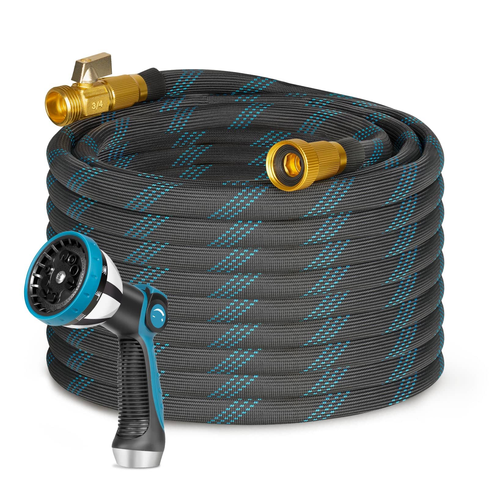 JETRANSPORT - Metal Garden Hose Water 100ft Heavy Duty Stainless Steel Pipe With Sprayer & Nozzle Flexible Lightweight No Ki - 100FT Lightweight garden hose