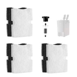 VEVOR - Aquarium Filter Media Pads, 6 PCS Replacement with Impeller for AQ1600, Canister Floss Replacement for Fish Tank - White;Black
