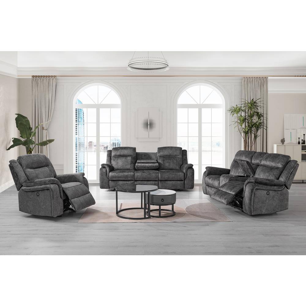 Alt View 3. New Classic Furniture - Park City Glider Recliner W/Pwr Fr-Slate - Grey.