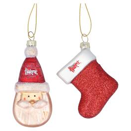 The Memory Company - Nebraska Huskers Two-Pack Santa & Stocking Blown Glass Ornament Set - Multicolor