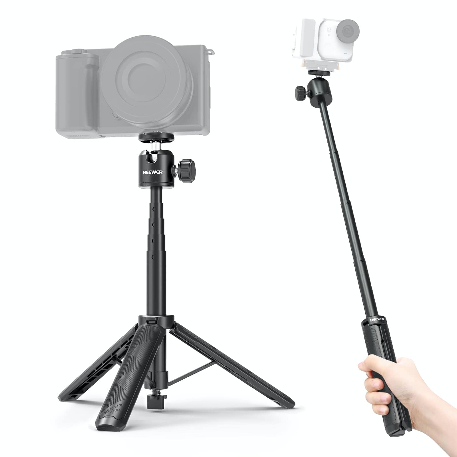 Neewer - Selfie Stick Tripod for Canon/Sony/Nikon - Black