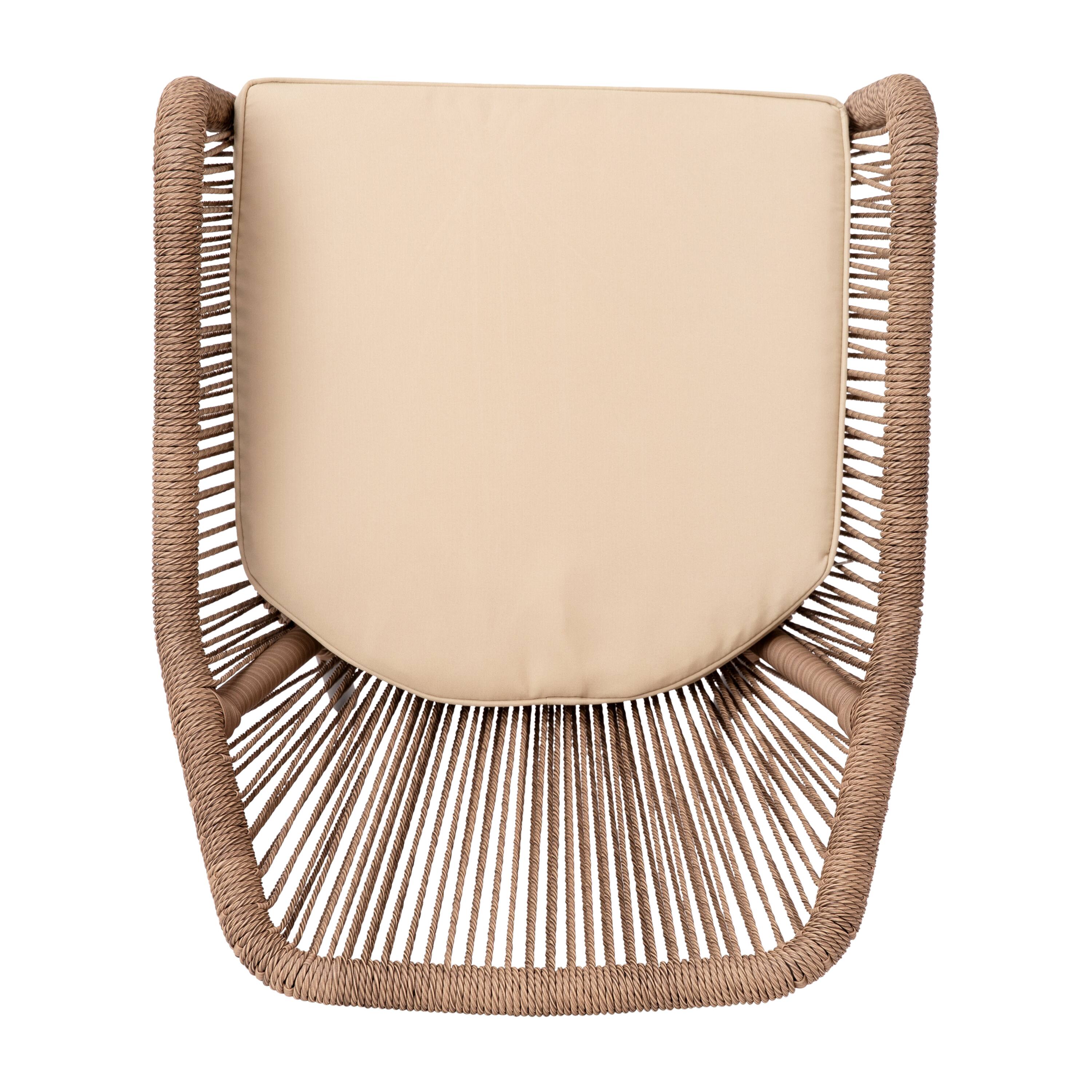 Alt View 9. Emma + Oliver - Talmadge Woven All-Weather Outdoor Two-Piece Club Chair Set with Coordinating Cushions for Porch, Backyard and Patio - Ivory Cushion/Natural Frame.