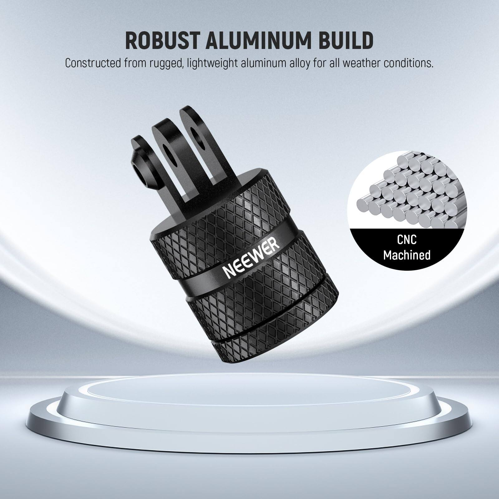 ROBUST ALUMINUM BUILD  
Constructed from rugged, lightweight aluminum alloy for all weather conditions.  
NEEWER  
CNC Machined