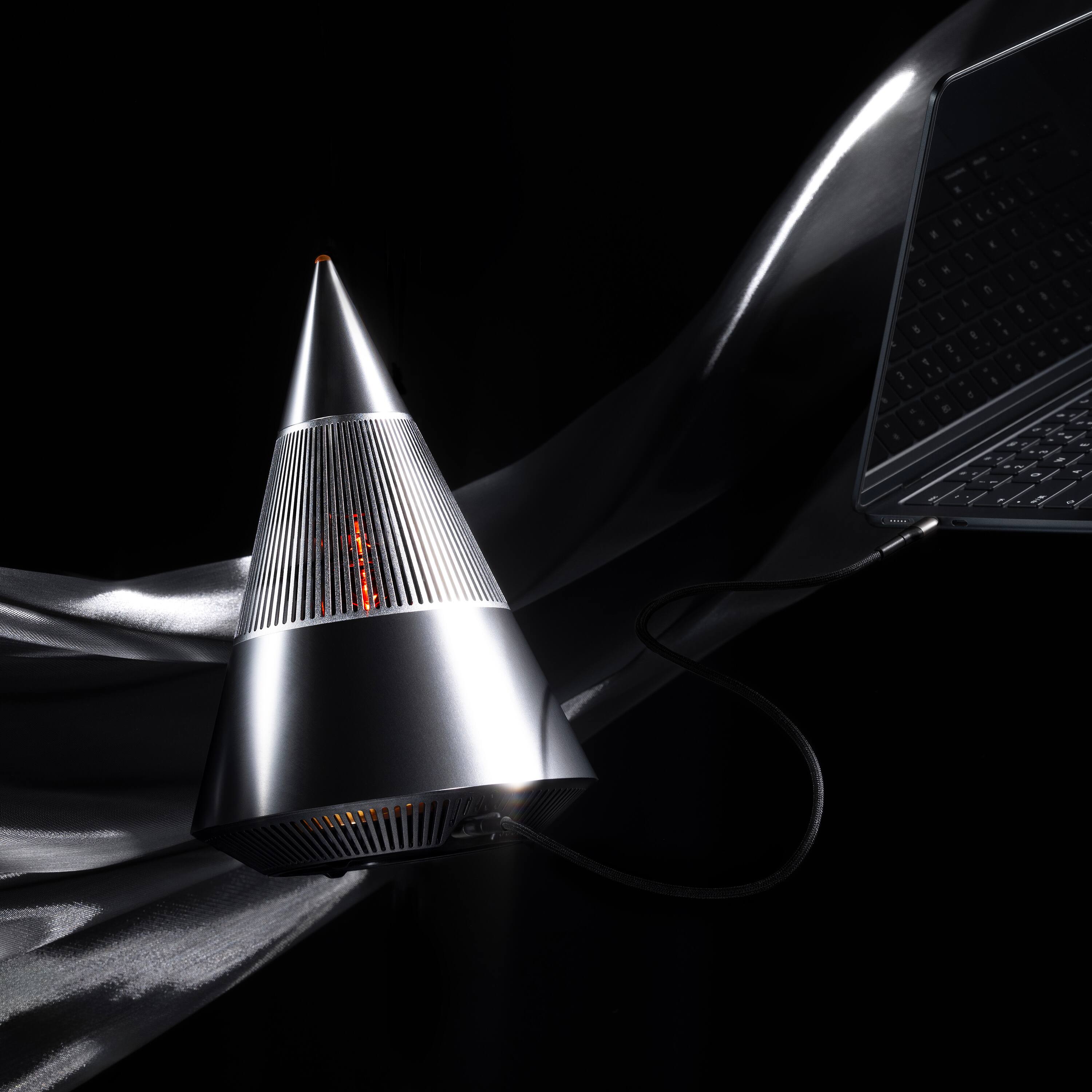 Left. Anysun - Premium Metal 360° Surround Sound Portable Bluetooth Speaker - TWS Stereo Pairing, aptX HD.