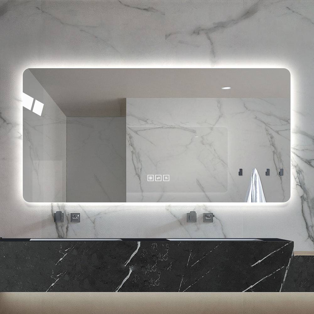 Alt View 1. Boyel Living - 28 by 60 Inch LED Bathroom Mirror Three Color Dimmable Backlit with One Touch Demist.