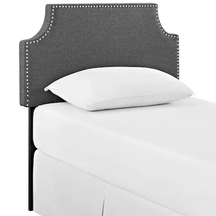 Front. Modway - Laura Upholstered Fabric Twin Headboard by Modway - Gray.