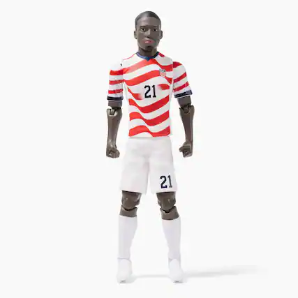 Front. Banbo Toys - Banbo Toys SOCKERS 2026 USMNT Tim Weah (Home Jersey) 8" Collectible Soccer Action Figure.
