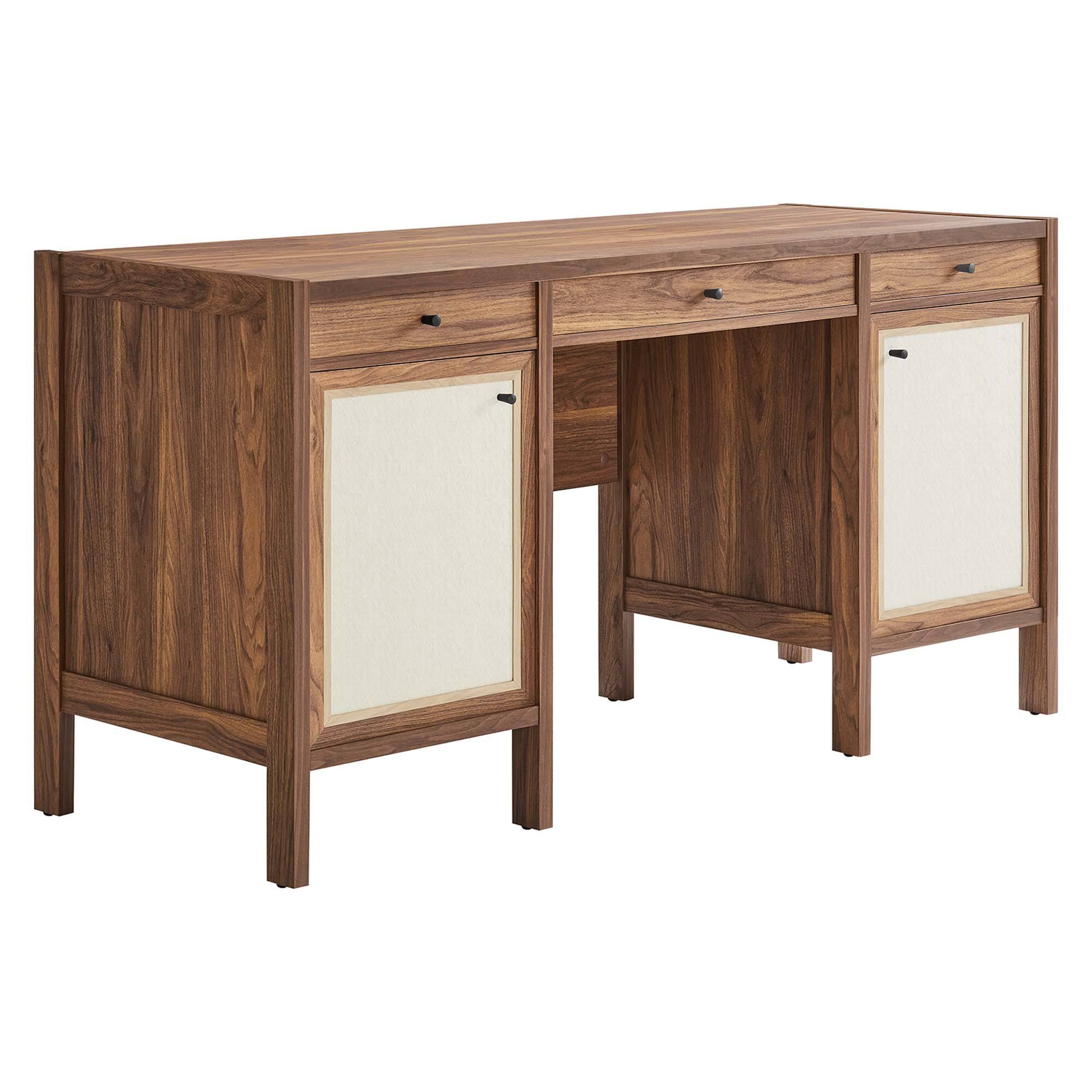 Angle. Modway - Capri 58" Wood Grain Office Desk by Modway - Walnut.