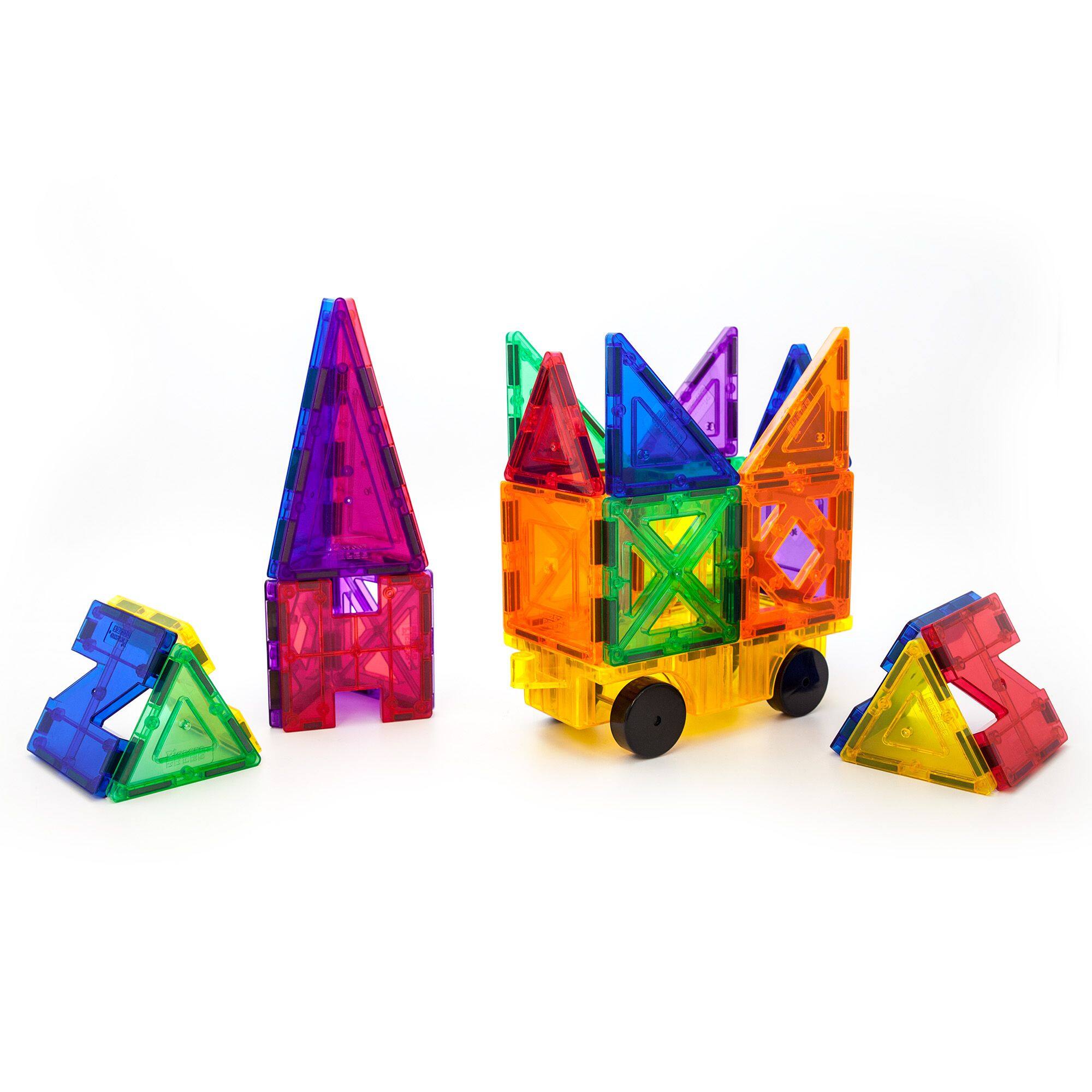 Alt View 5. PicassoTiles - PICASSO-TILES 26 PC Magnetic Tiles, Building Blocks, STEM Toys for Kids 3+.