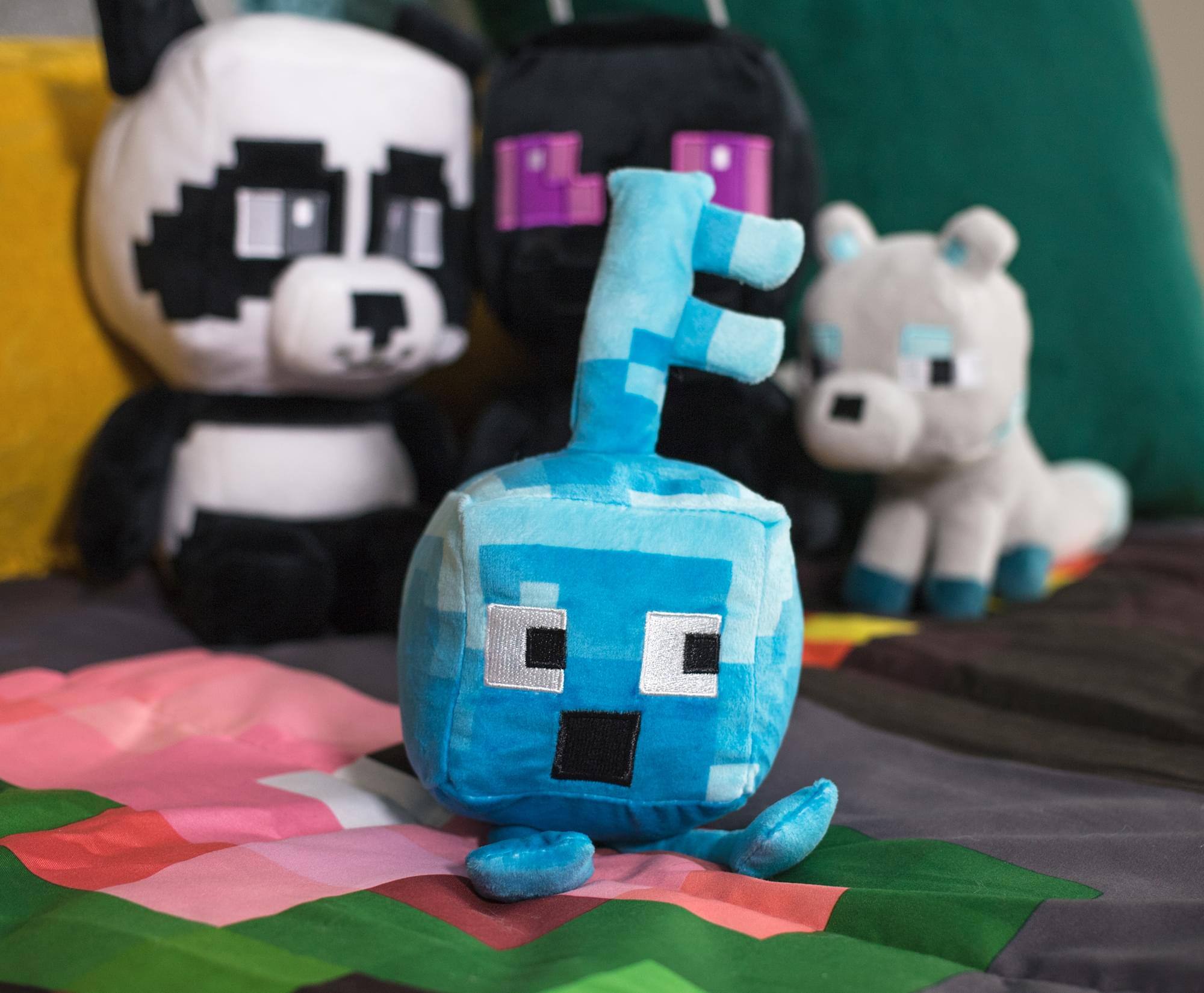 Alt View 4. Minecraft - Minecraft Dungeons Happy Explorer Series Diamond Key Golem Plush Toy | 7 Inches - Blue.