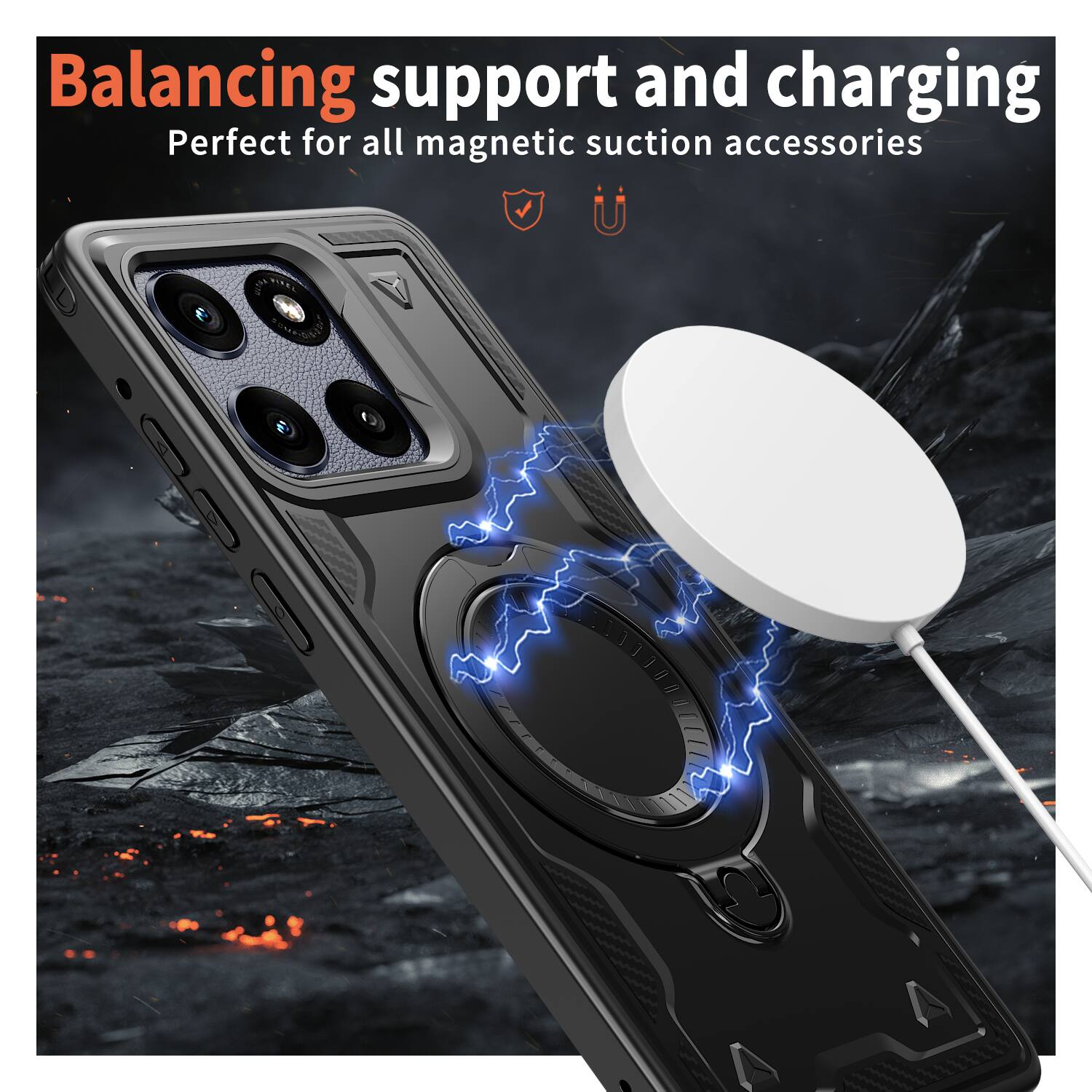 Balancing support and charging  
Perfect for all magnetic suction accessories