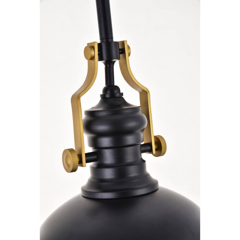 Alt View 2. Living District - Eamon 1 Light matte black Pendant - Matte Black.