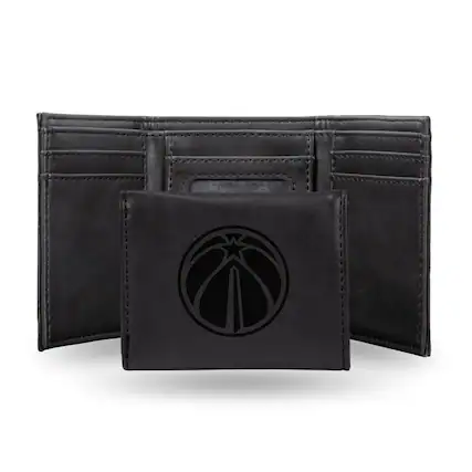 Front. Rico Industries - Washington Wizards Black Trifold Wallet with Clear ID Window - Multi.