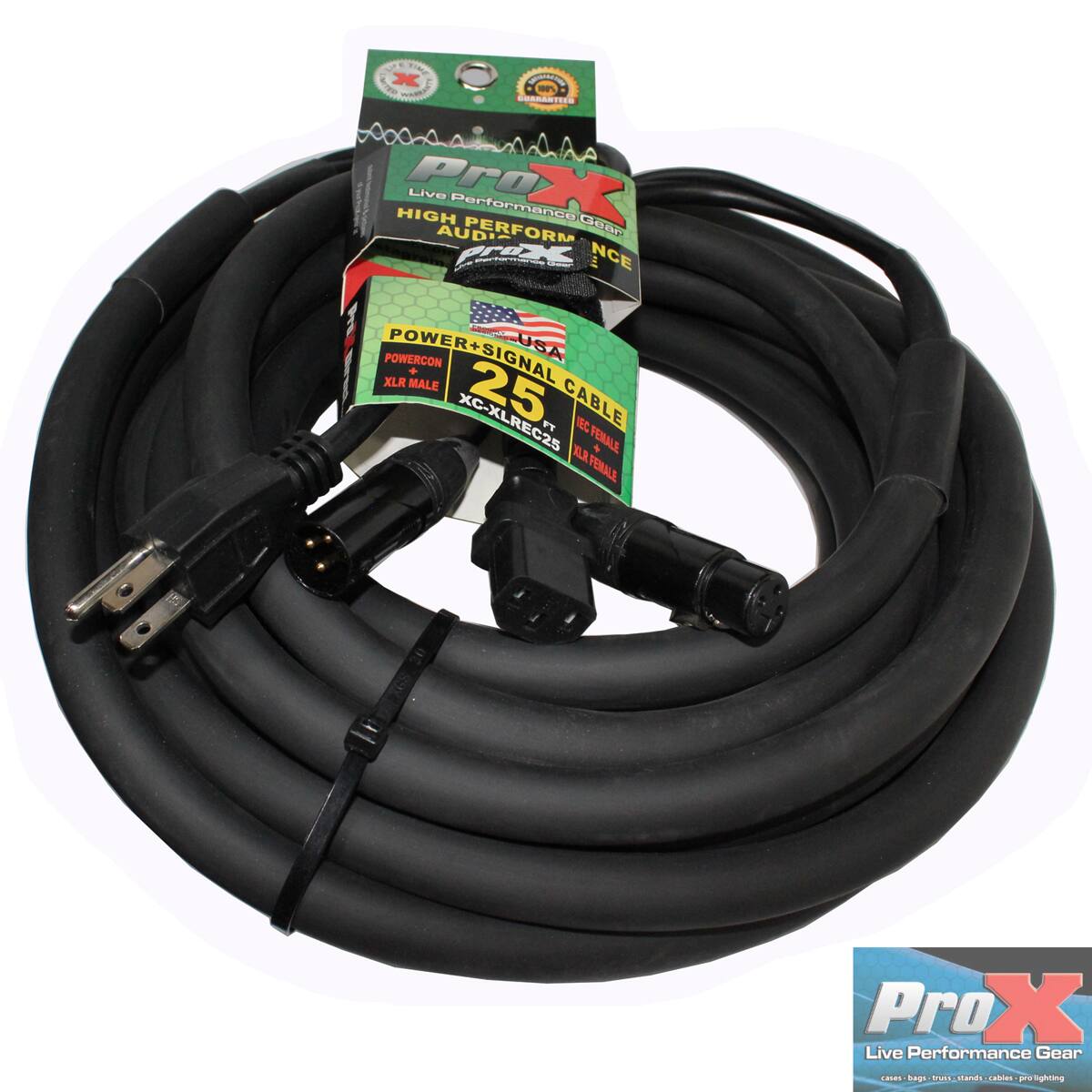 X MANIMACSING WARRANTS 100% GUARANTEED Pro Live Performance X HIGH Gear AUDIO PERFORM ProX Performance - Beer NCE POWERCON POWER+SIGNAL USA + XLR MALE XC-XLREC25 25 FT CABLE EC XLR FEMALE FEMALE

Pro X Live Performance Gear cases-bags-truss-stands-cables-prolighting