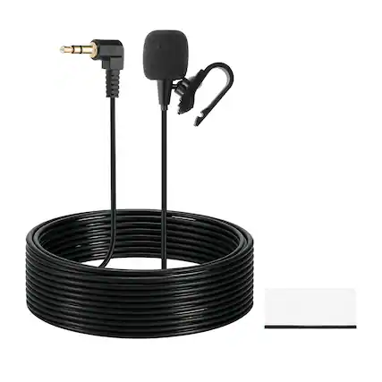 Front. Unique Bargains - Car Stereo Microphone 3.5mm Elbow 3-Pole External Mic Replacement 9.8ft Cable for Car Radio GPS DVD - Black.
