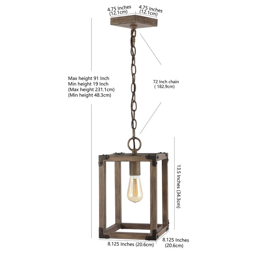Jonathan Y Magnolia 8.13" Adjustable Iron Rustic Farmhouse LED Pendant ...