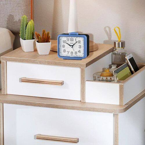 Angle. Seiko - Seiko 3.5" Akarui Alarm Clock, Blue - Blue.