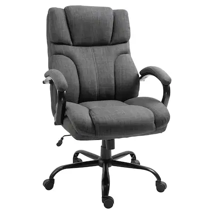 Front. APRILSOUL - 500lbs Big and Tall Ergonomic Executive Computer Chair with Adjustable Height Swivel Wheels Linen Finish Dark Gray - Gray.
