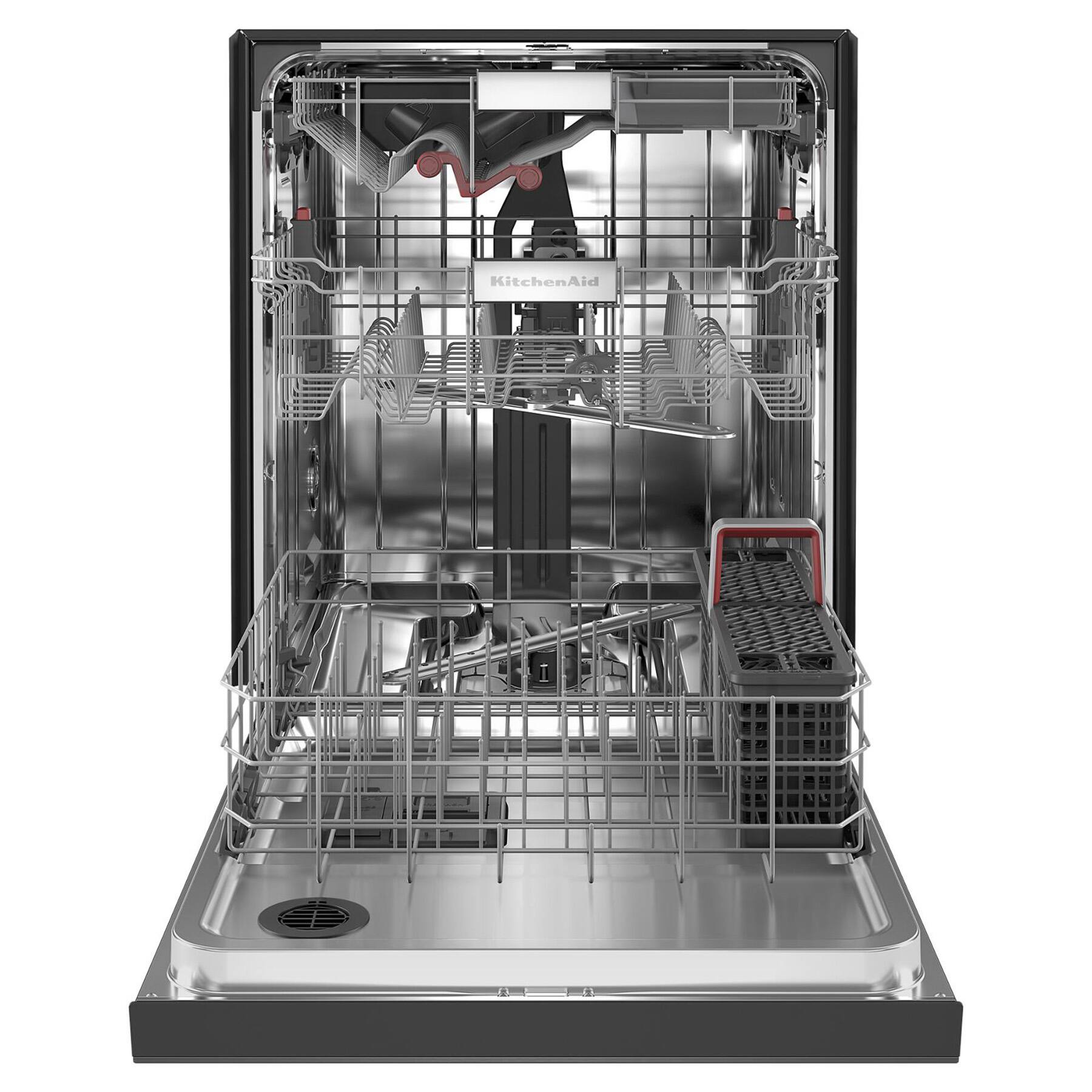Alt View Zoom 1. KitchenAid - Front Control Built-In Dishwasher with Stainless Steel Tub, FreeFlex Third Rack, 44dBA - Black Stainless with PrintShield Finish.