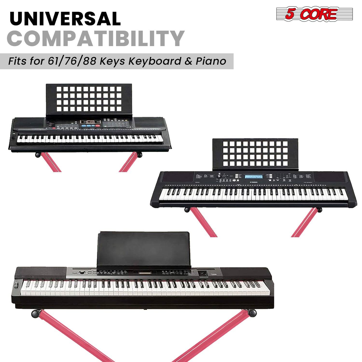 UNIVERSAL COMPATIBILITY  
Fits for 61/76/88 Keys Keyboard & Piano  

5 CORE