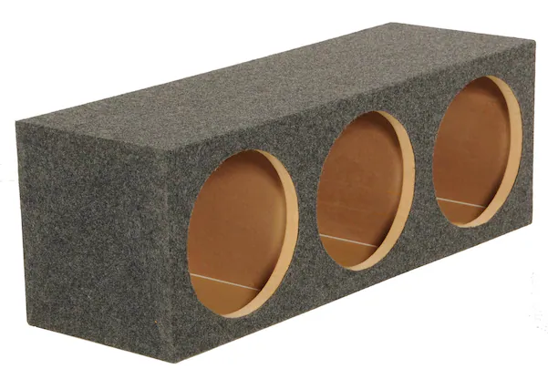 Front. QPower - Q Power HD12 12" Sealed Triple Car Audio Subwoofer Sub Box Enclosure.