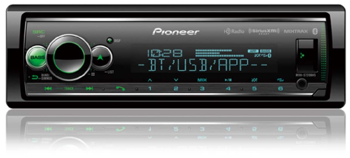 Front. Pioneer - In-dash 22W 4-Ch. 1-DIN Bluetooth Capable Alexa and HD-Radio Built-In Audio Digital Media Receiver - Black.