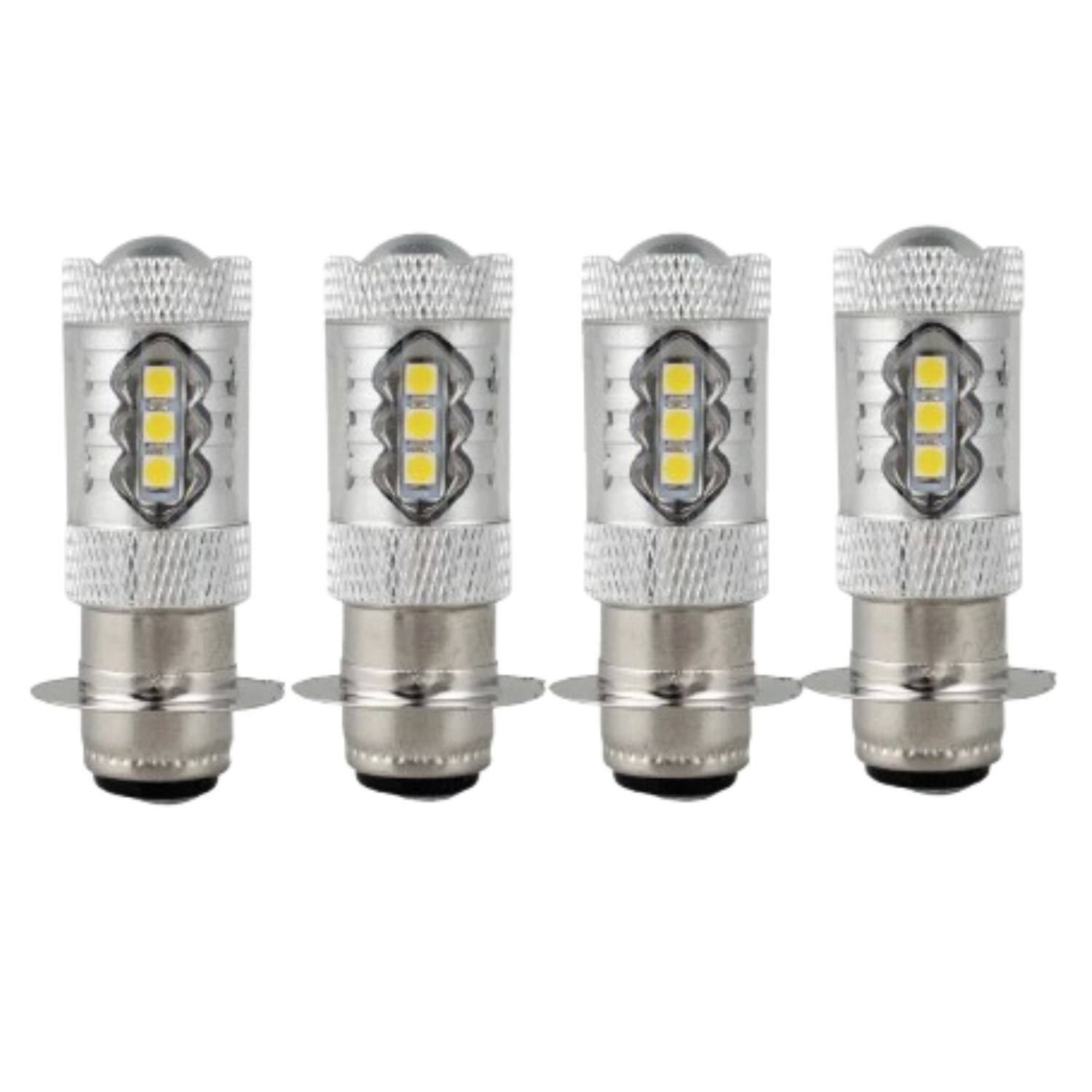 Front. Home Collection - 4× H6 LED Headlight Bulbs – White 6000K Lights for Yamaha YFZ450R, Rhino 700, Raptor YFM660.