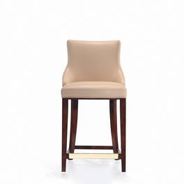 Manhattan Comfort - Shubert Modern Wood Upholstered Counter Stool - Tan
