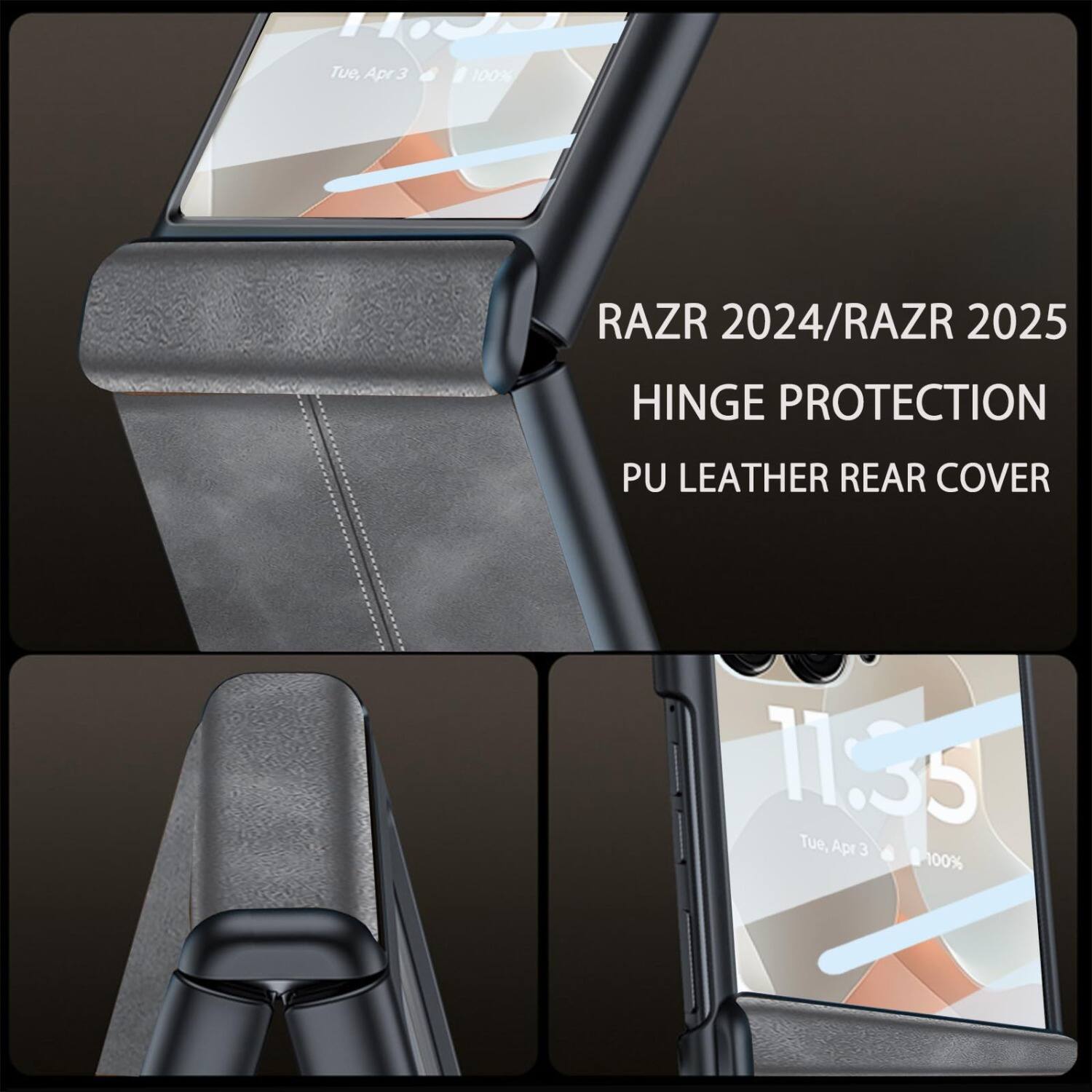Tue, Apr 3 100% RAZR 2024/RAZR 2025 HINGE PROTECTION PU LEATHER REAR COVER 11:35 Tue, Apr 3 100%