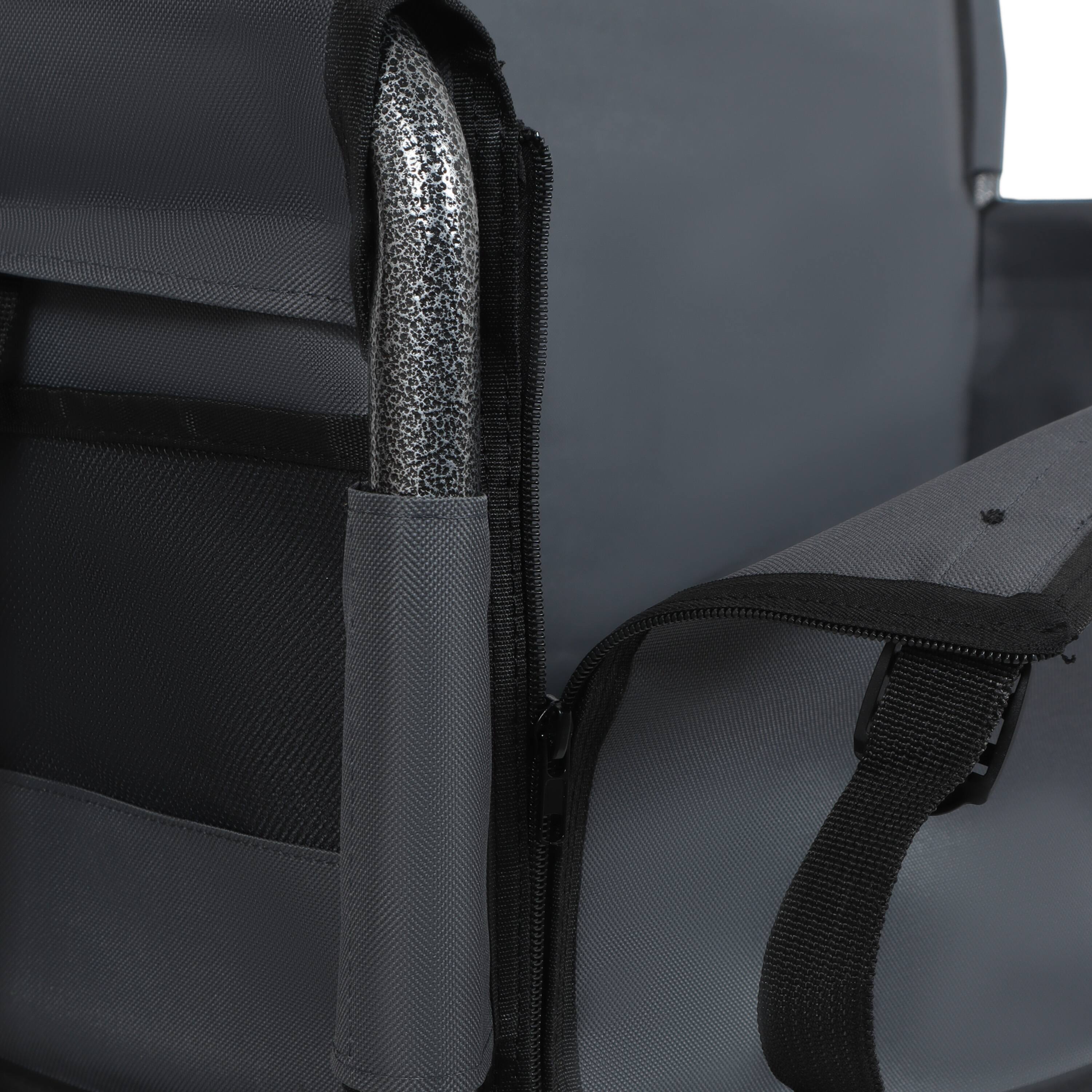 Alt View 5. Mondawe - 3-in-1 500lbs Convertible Folding Wagon Utility Carts - Bench Seat w/ 180L Capacity, All-Terrain Wheels - Gray.